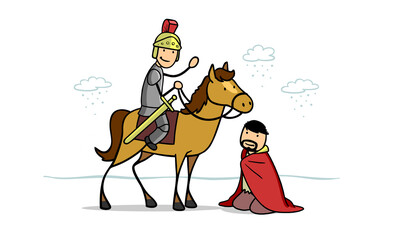 Sankt Martin hat seinen Mantel Bettler im Winter gegeben