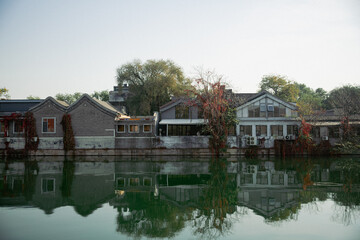 Obraz premium houses on the river beside the Forbidden City