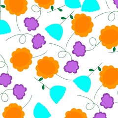 multicolored illustrations leaf and flowers 