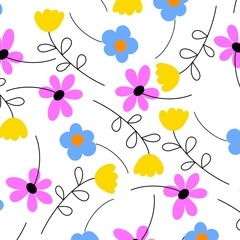 floral pattern.  garden plants set. 