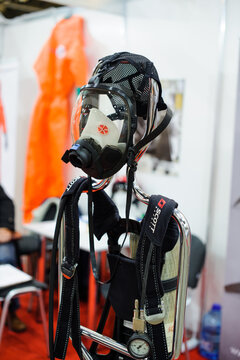 personal protection gas mask at the exhibition in Kiev