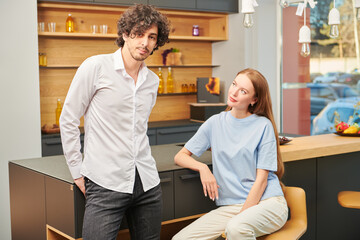 Fototapeta premium spouses in the kitchen