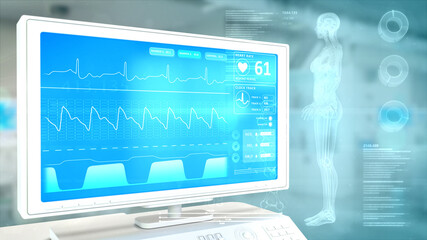 women health - medical healing composition with digital overlays . design industrial 3D rendering