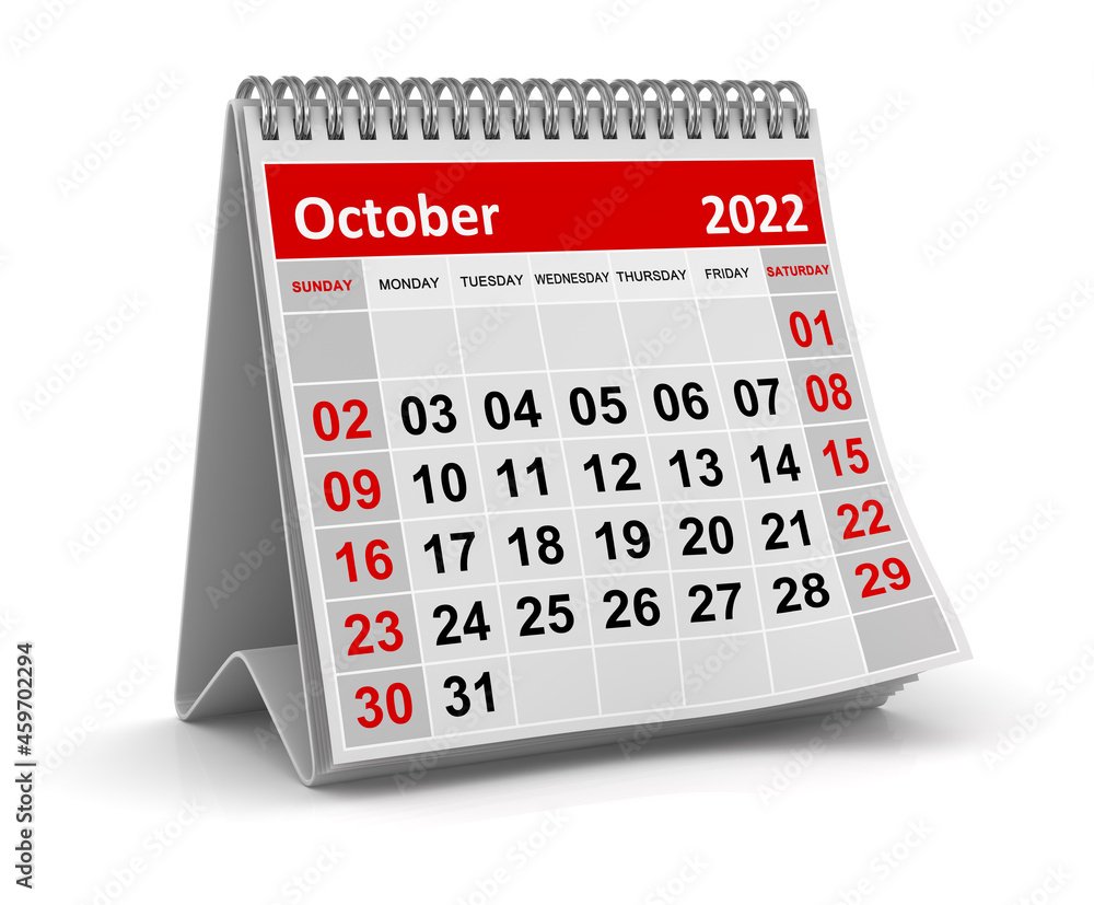 Wall mural calendar - october 2022