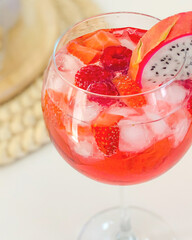 glass of strawberry juice