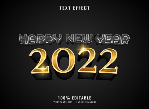 golden silver luxury 2022 new year editable text effect