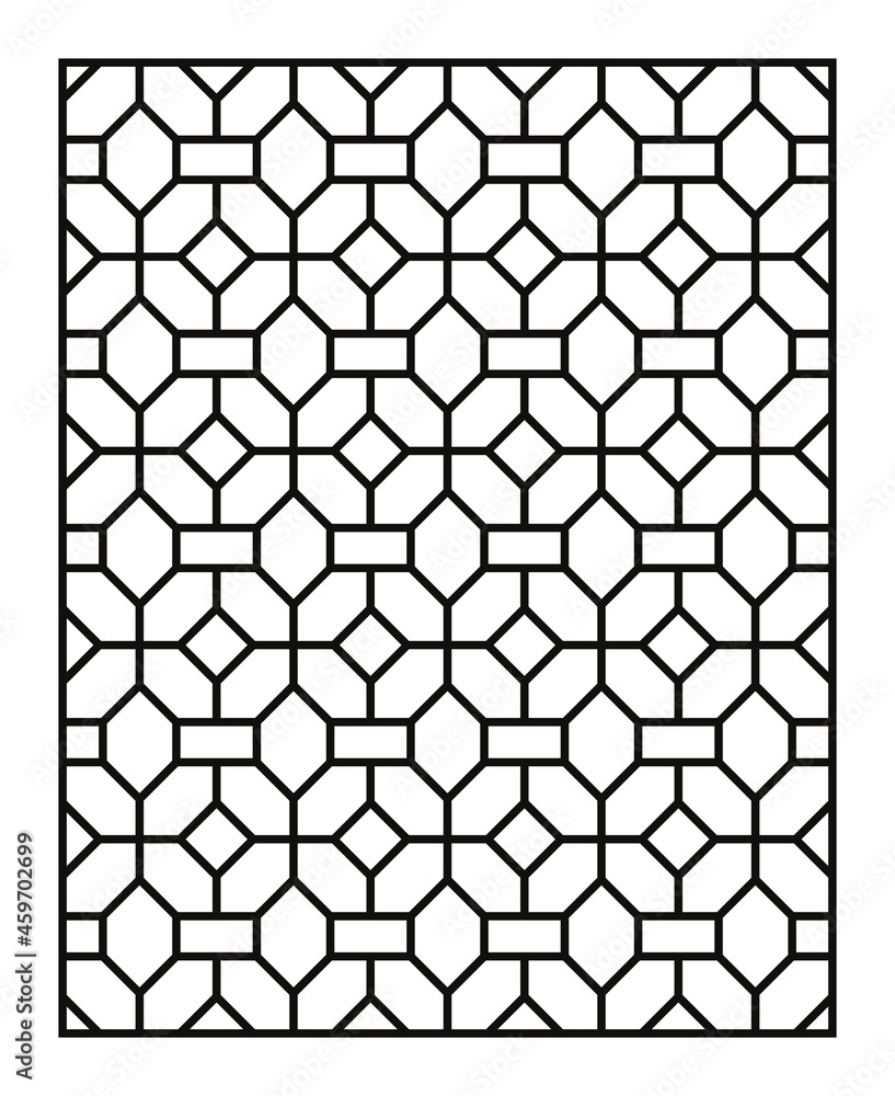 Wall mural Laser Cutting Template. Decorative Lattice. Middle Eastern Geometric Pattern.