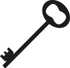 Door key icon vector on white background.