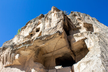 Phrygian Valley. Ancient caves and stone houses in Afyonkarahisar, Turkey.