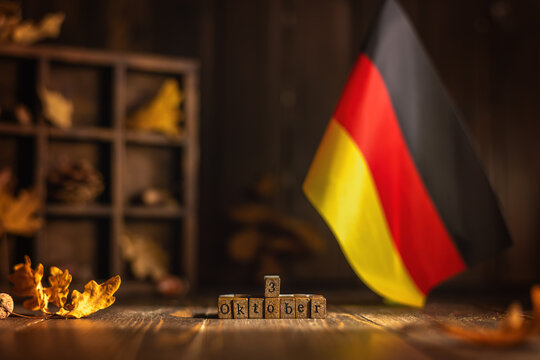 postcard for the day of German unity. date 03 october,