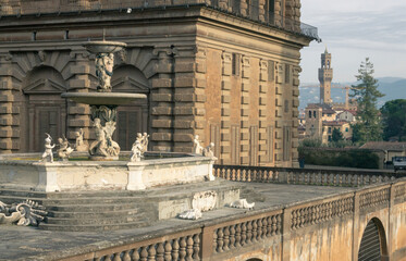 Obraz premium Florence. Fountain at the Palazzo Pitti