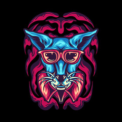 Funky Cat Cartoon Mascot