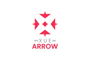 Obraz premium Letter X red logo arrow. Vector design for brand identity, company, business. Template, icon.