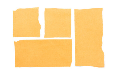 collection of various vintage note papers isolated on a white background