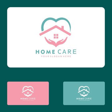 Medical Love House care Logo set vector icon illustration design