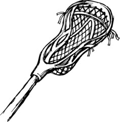 Lacrosse Stick, Sketch Doodle Artwork