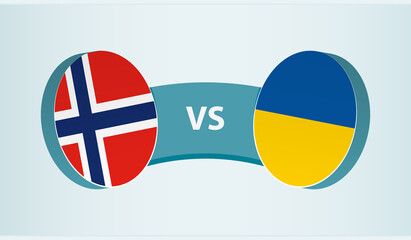 Norway versus Ukraine, team sports competition concept.
