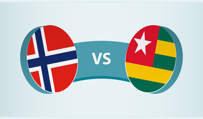 Norway versus Togo, team sports competition concept.