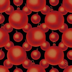 Seamless pattern. Orange balls on a black background. 