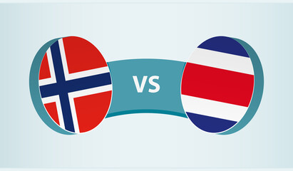Norway versus Costa Rica, team sports competition concept.