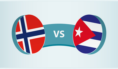 Norway versus Cuba, team sports competition concept.