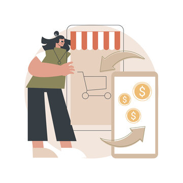 Mobile device trade-in abstract concept vector illustration. Sell old mobile device, trade-in retail operations, leave us your used cell phone, buyback electronics, best deal abstract metaphor.