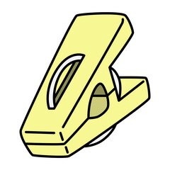 洗濯バサミ（黄色）　イラスト　アイコン