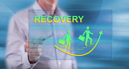 Man touching a recovery concept