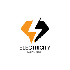 electric lightning logo shield illustration vector design
