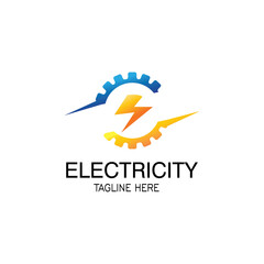 electric logo illustration gear wheel vector design