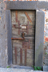 Unesco world heritage castle Castelgrande at City of Bellinzona, Canton Ticino, on a sunny late summer morning. Photo taken September 11th, 2021, Bellinzona, Switzerland.