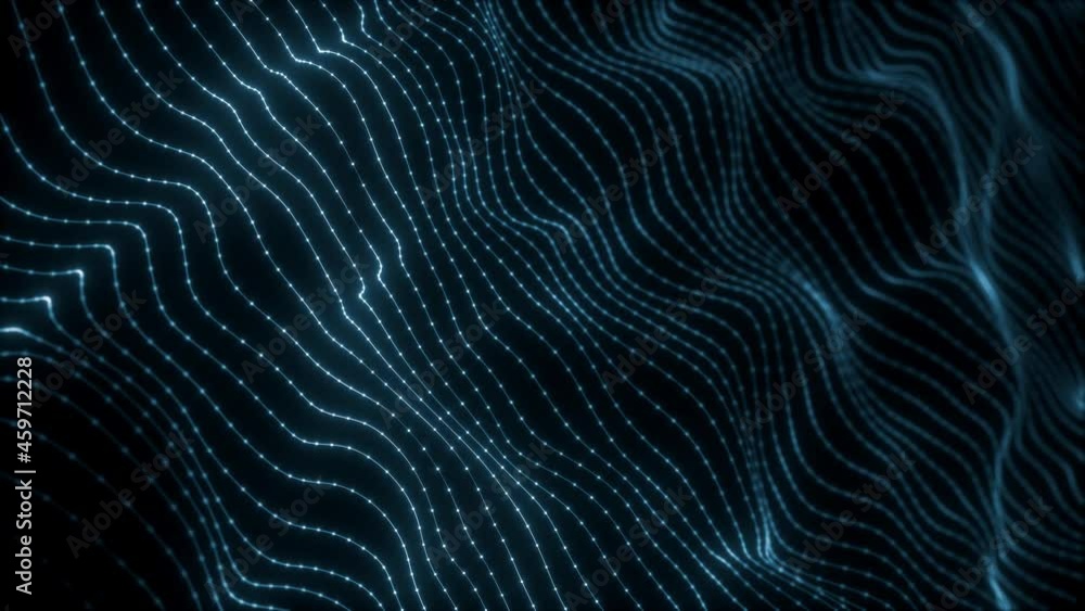 Poster abstract network mesh waving fx background loop/ 4k animation of an abstract fractal digital mesh ba