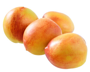 Ripe nectarines close-up isolated