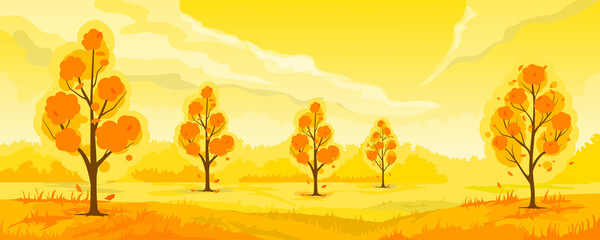 Autumn landscape banner