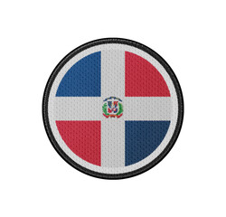 Naklejka premium 3D illustration flag of Dominican. Dominican flag isolated on white background. National symbols of Dominican. Flag of Dominican. Concept of Dominican.