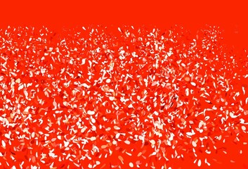 Light Red vector doodle template with leaves.