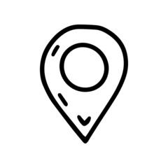 map pin line vector doodle simple icon
