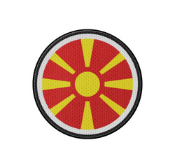 3D illustration flag of Macedonia. Macedonia flag isolated on white background.