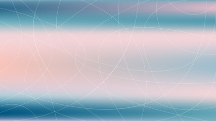 Abstract blue, pink and turquoise horizontal background for design. Smooth satin vector gradient.