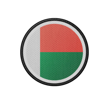 3D illustration flag of Madagascar. Madagascar flag isolated on white background.