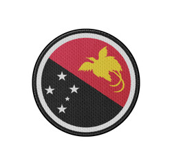 3D illustration flag of Papua New Guinea. Papua New Guinea flag isolated on white background.