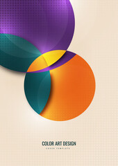 Bright colorful cut parts of a circle, decorative dots. Modern abstract background. Design layout for business presentations, flyers, posters and invitations. Vector