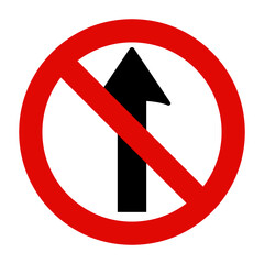 No Straight Through Sign