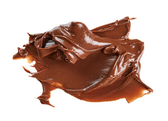 Smudged nutella isolated on white background