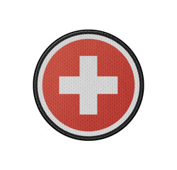 3D illustration flag of Switzerland. Switzerland flag isolated on white background.