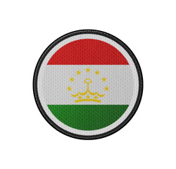 Obraz premium 3D illustration flag of Tajikistan. Tajikistan flag isolated on white background.