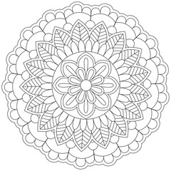 Leaf Flower Petal Coloring Mandala Art Simple Graphic Shape Vector Floral Oriental Outline Vintage Decorative Elements Pattern Illustration Islam Arabic Indian Turkish Mystic Religion Morals Lotus