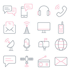 Communication icons set. Communication pack symbol vector elements for infographic web