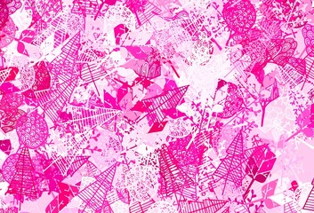 Light Pink vector elegant background with trees, branches.