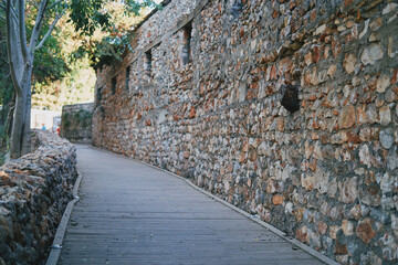 Fortress walls of an ancient fortress. Turkey, Alanya.